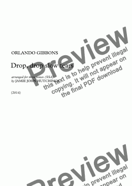 page one of Gibbons - Drop, drop, slow tears (Song 46) [SSA a cappella]