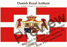 page one of Danish Royal Anthem for Brass Quintet & Percussion