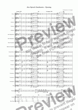 page one of Also Sprach Zarathustra - Opening