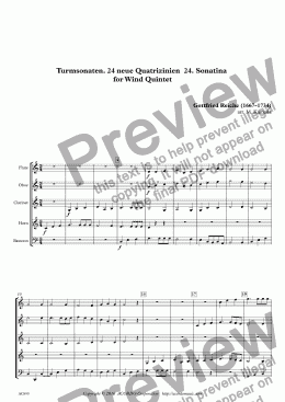 page one of Turmsonaten. 24 neue Quatrizinien  24. Sonatina for Wind Quintet