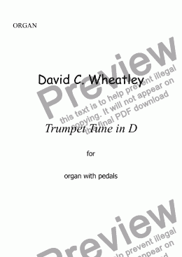 page one of Trumpet tune by David Wheatley for organ solo