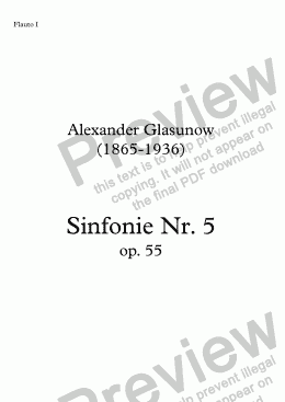 page one of Glasunow, 5. Sinfonie op. 55 – Flöte 1