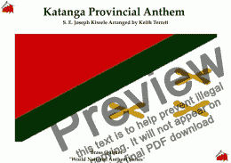 page one of Katanga Provincial Anthem (“La Katangaise”) for Brass Quintet