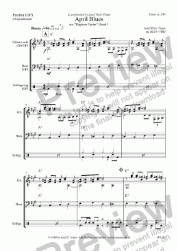 page one of April Blues (GS(GP plus TAB) Score & Parts