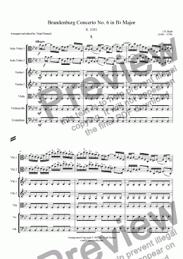 page one of Brandenburg Concerto No. 6