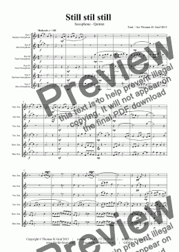 page one of Still Still Still - Christmas song - Saxophone Quintet