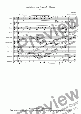 page one of Brahms: Variations on a Theme by Haydn Op.56a Var.1 - wind dectet