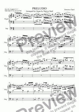 page one of Preludio for Organ