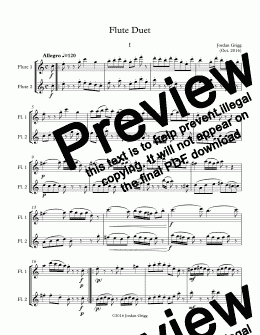 page one of Flute Duet - Score and parts