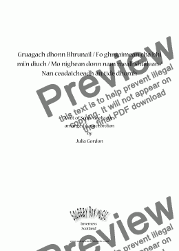 page one of Gruagach dhonn Bhrunail / Fo ghruaimean cha bhi mi'n diuch / Mo nighean donn nam meall-shùilean / Nan ceadaicheadh an tìde dhomh