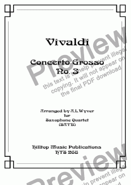 page one of Concerto Grosso no 3