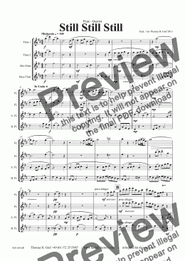 page one of Still Still Still - Christmas song - Flute Quartet