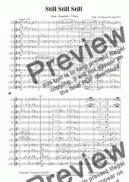 page one of Still Still Still - Christmas song  - 7 Parts - Flute Ensemble