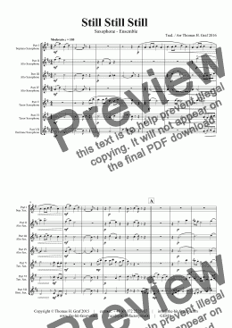 page one of Still Still Still - Christmas song  - 7 Parts - Saxophone Ensemble