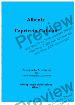 page one of Capriccio Catalan arr. flute, oboe/clarinet and bassoon