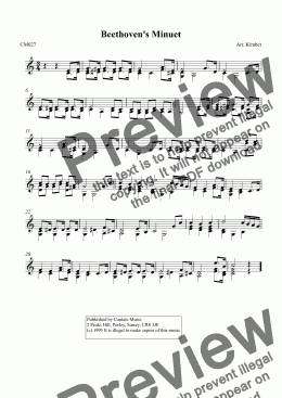 page one of Beethoven’s Minuet