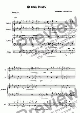 page one of go down moses DUO hautbois Percussions