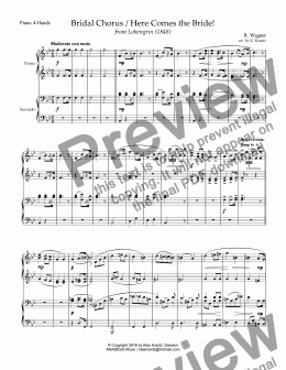 page one of Wedding Music for 1 piano, 4-hands (piano duet)