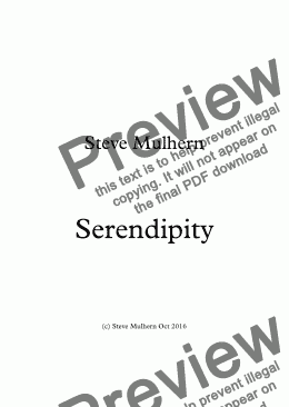 page one of Serendipity