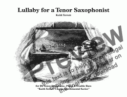 page one of Lullaby for a Tenor Saxophonist, Keyboard & Double/E.Bass