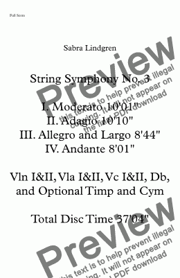 page one of String Symphony No. 3  III. Allegro and Largo