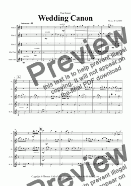 page one of Wedding Canon - Festive Concert Piece - Flute Quintet 