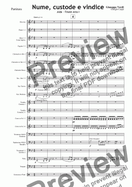 page one of Aida - Finale Atto I - Nume, Custode e Vindice. G.Verdi