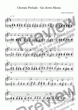 page one of Chorale Prelude - Go down Moses(2)