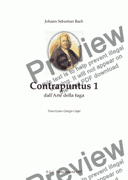 page one of Contrapunctus 1  - J.S.Bach