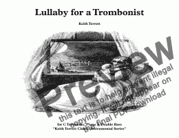 page one of Lullaby for a Trombonist/Euphophonist, Keyboards & Double/Electric Bass