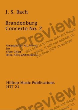 page one of Brandenberg Concerto No. 2 arr. flute choir