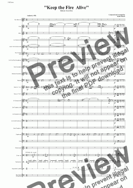 page one of Keep the Fire  Alive for Solo  French Horn & Concert/Wind Band