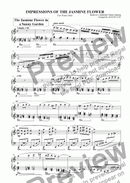 page one of IMPRESSIONS OF THE JASMINE FLOWER (Piano solo)
