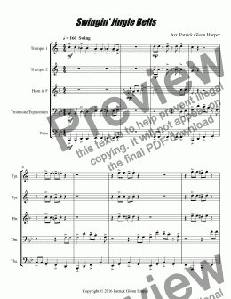 page one of Swingin’ Jingle Bells - for Brass Ensemble