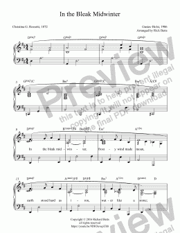 page one of In the Bleak Midwinter - Christmas Carol / Hymn Piano Solo