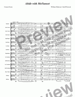 page one of Abide With Me with"Sunset"bugle call  