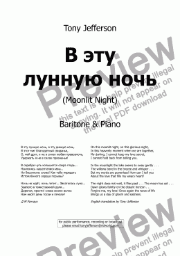 page one of В эту лунную ночь - Moonlit night