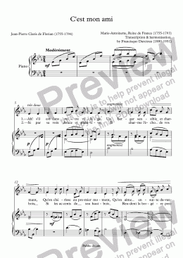 page one of C’est mon ami (Marie-Antoinette / Florian) arr. Darcieux