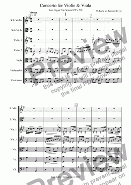 page one of Concerto for violin, viola & strings