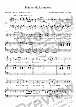 page one of Plaintes de la bergère (Edouard Pascal / Florian)