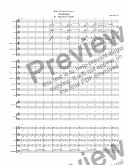 page one of Suite #1 For Orchestra Wonderland II - The Pool of Tears