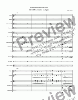 page one of Sonatina For Orchestra First Movement - Allegro