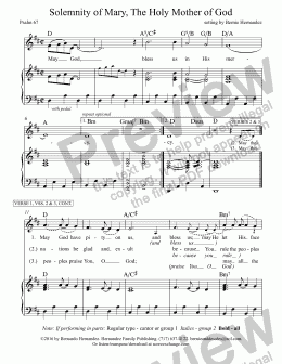 page one of Responsorial Psalm - Solemnity of Mary, The Holy Mother of God (Verbatim)