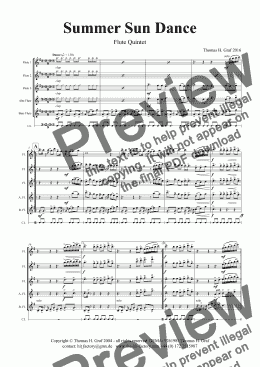 page one of Summer Sun Dance - 11/8 - Folk Dance Style - Flute Quintet