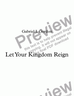 page one of Let Your Kingdom Reign