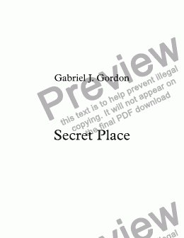 page one of Secret Place