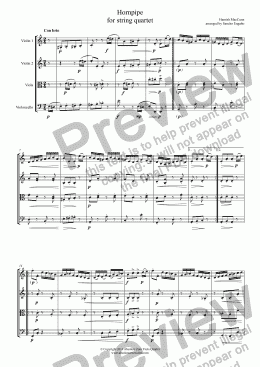 page one of MacCunn - HORNPIPE - for string quartet