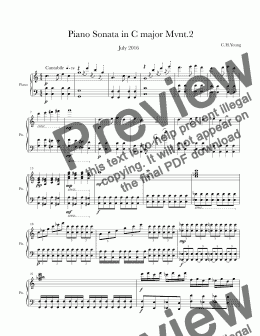 page one of Piano Sonata in C major Mvnt.II