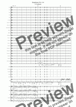 page one of Symphony No 114 4. Lament