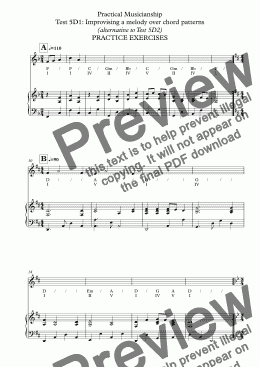 page one of ABRSM Grade 5 Practical Musicianship 5D1 Practice Exercises